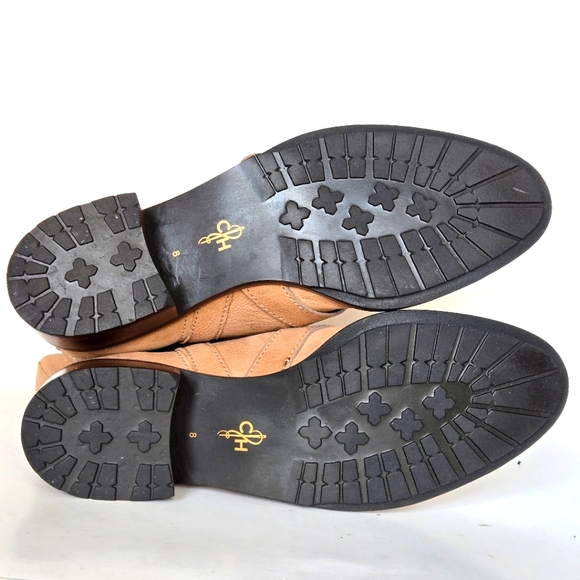 Cole haan moto suede leather ankle biker boots color tan size 8 - Picture 6 of 7